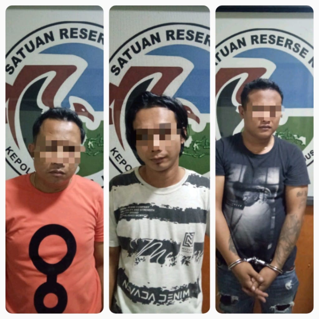 Ketiga pelaku pesta sabu yang ditangkap oleh Polisi pada Selasa (3/1)
