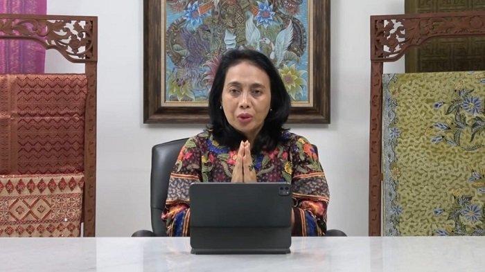 Menteri PPPA I Gusti Ayu Bintang dalam Seminar Nasional Proteksi Diri dari Predator Seksual. Acara ini diselenggarakan oleh Perhimpunan Advokat Indonesia (Peradi) pada Kamis (26/1/2023)