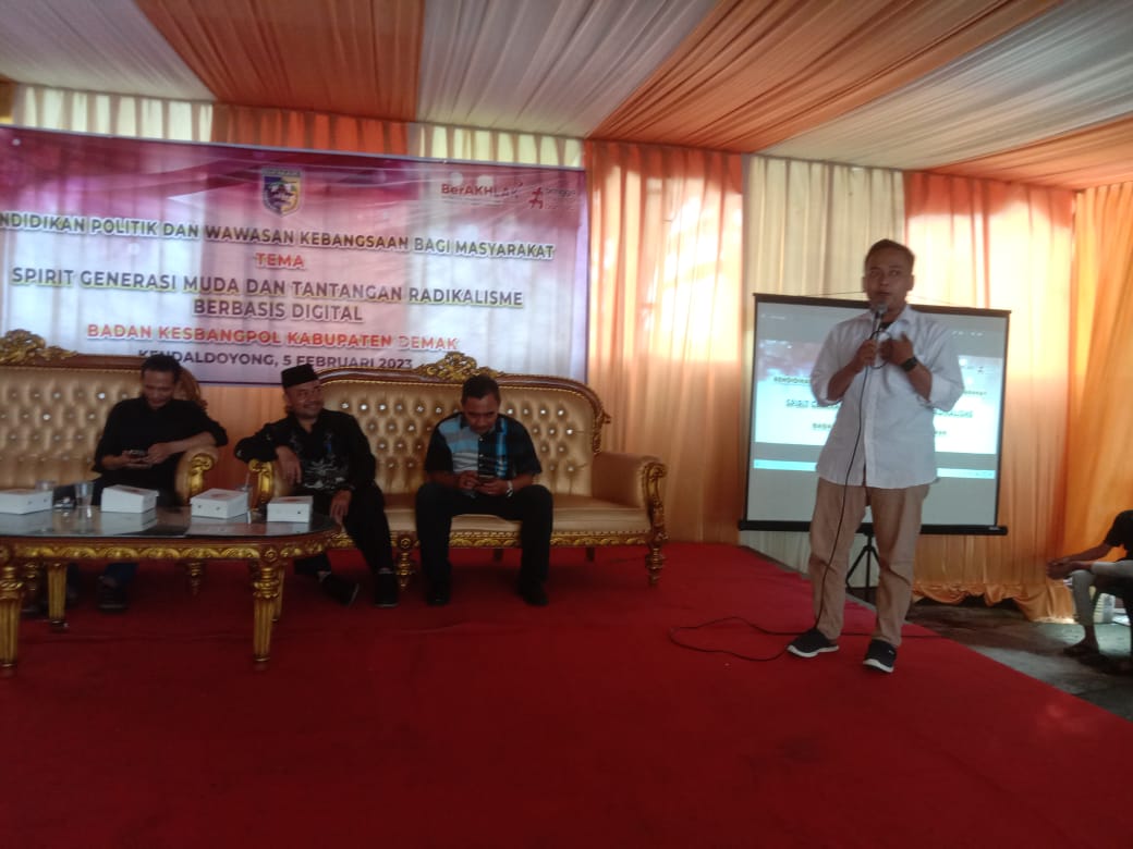 Kegiatan pada Minggu (5/2) ini menghadirkan tiga tokoh menyampaikan wejangannya terkait spirit generasi muda dan tantangan radikalisme berbasis digital.