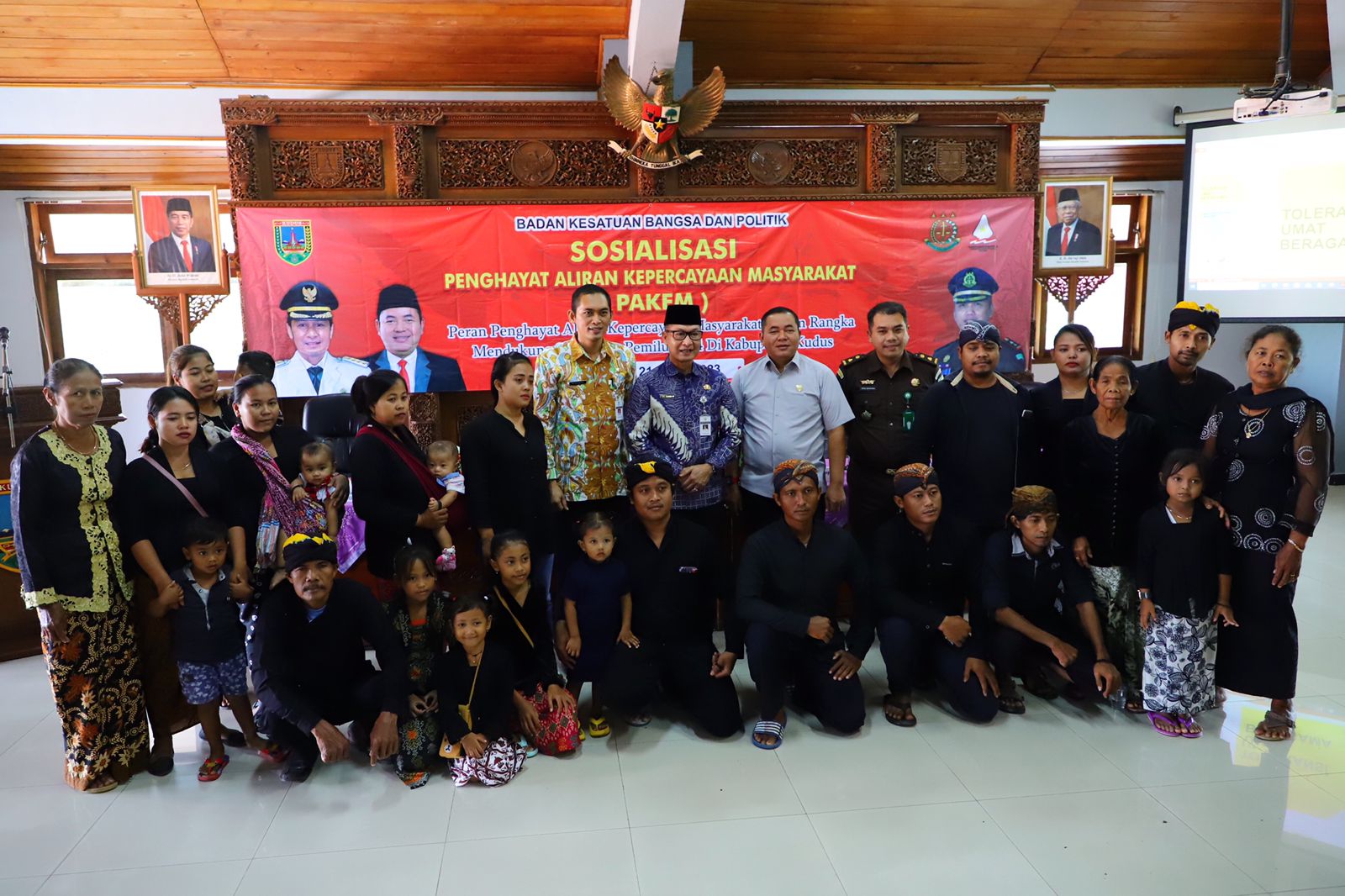 Sosialisasi "Peran Penhayat Aliran Kepercayaan Masyarakat dalam rangka Mendukung Suksesnya Pemilu 2024 di Kabupaten Kudus" pada Selasa (21/3)