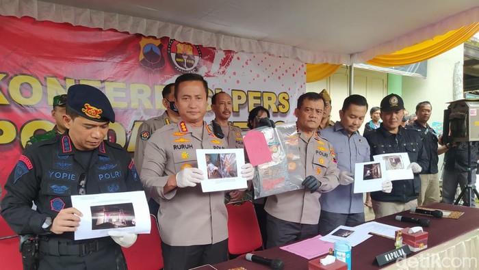 Jumpa pers terkait peristiwa ledakan petasan di Kaliangkrik Magelang, Senin (17/3) (DetikJateng)