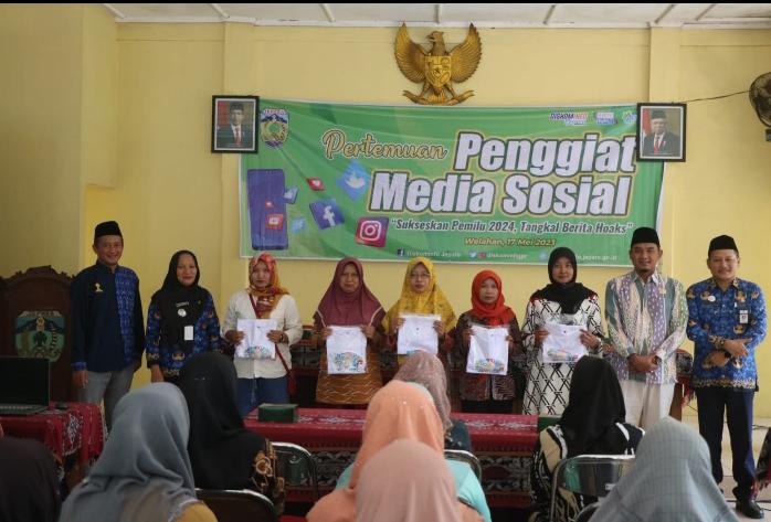 pertemuan penggiat medsos bertajuk “Sukseskan Pemilu 2024 Tangkal Berita Hoaks” di Pendopo Kecamatan Welahan pada Rabu (17/5/2023) (Istimewa)