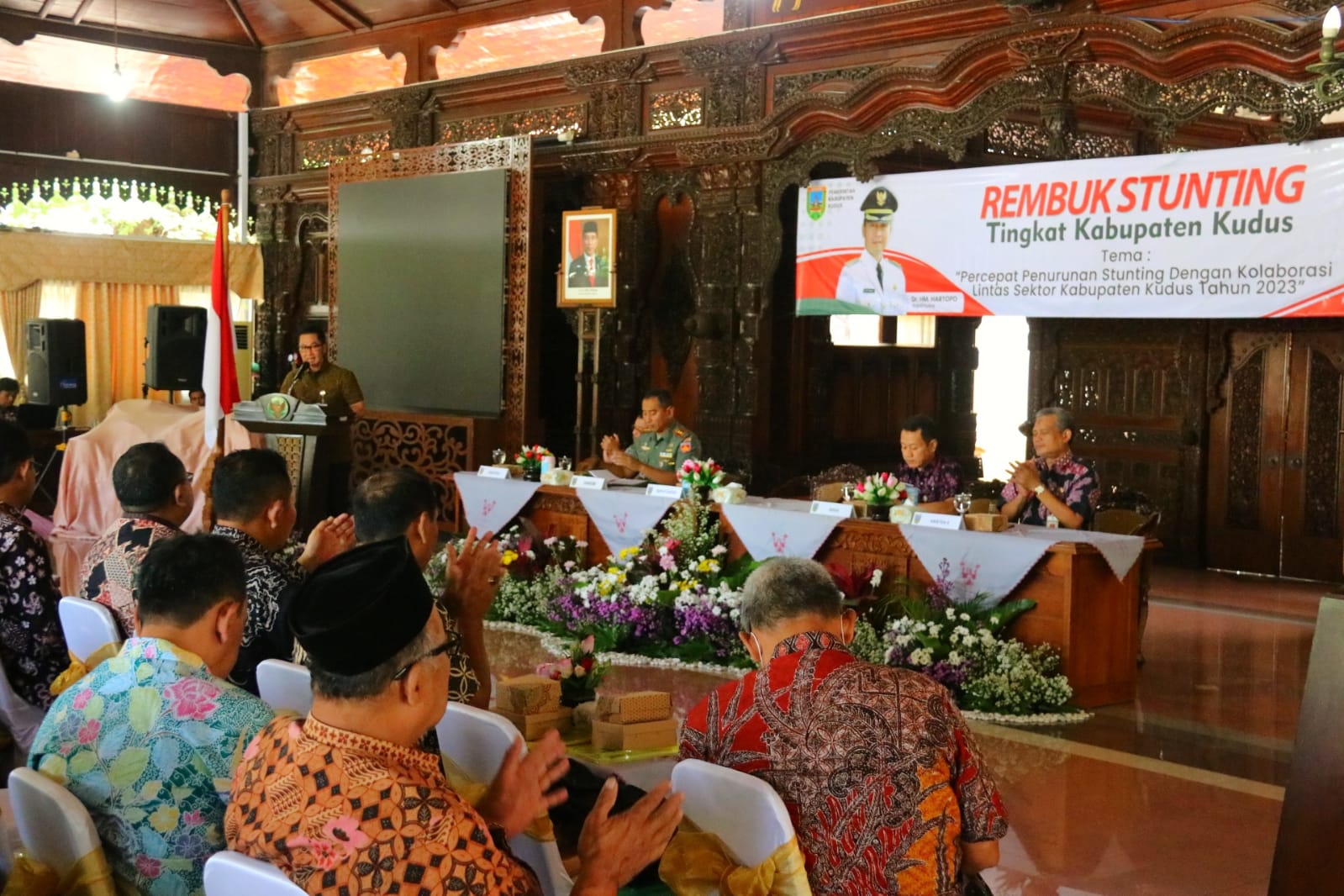 Acara Rembug Stunting bersama lintas sektoral di Pendapa Kudus, Selasa (27/6) (Foto: Diskominfo Kudus)