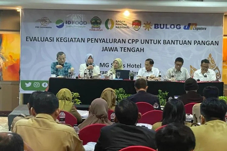 Rapat Koordinasi Evaluasi Kegiatan Penyaluran CPP untuk bantuan pangan di wilayah Jateng, Senin (5/6/2023) (Foto: ANTARA)