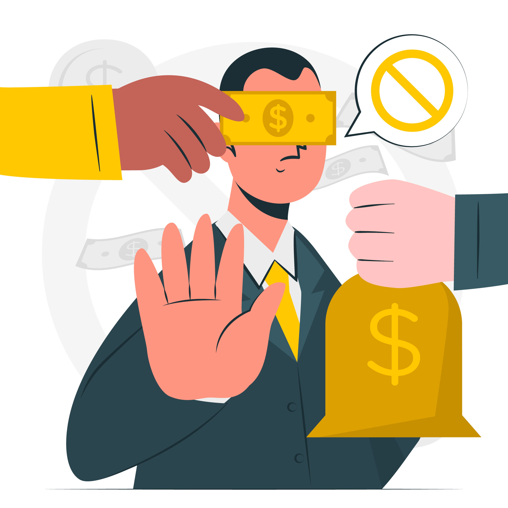 Ilustrasi menolak korupsi pengadaan barang dan jasa di instansi pemerintahan (Foto: Freepik)