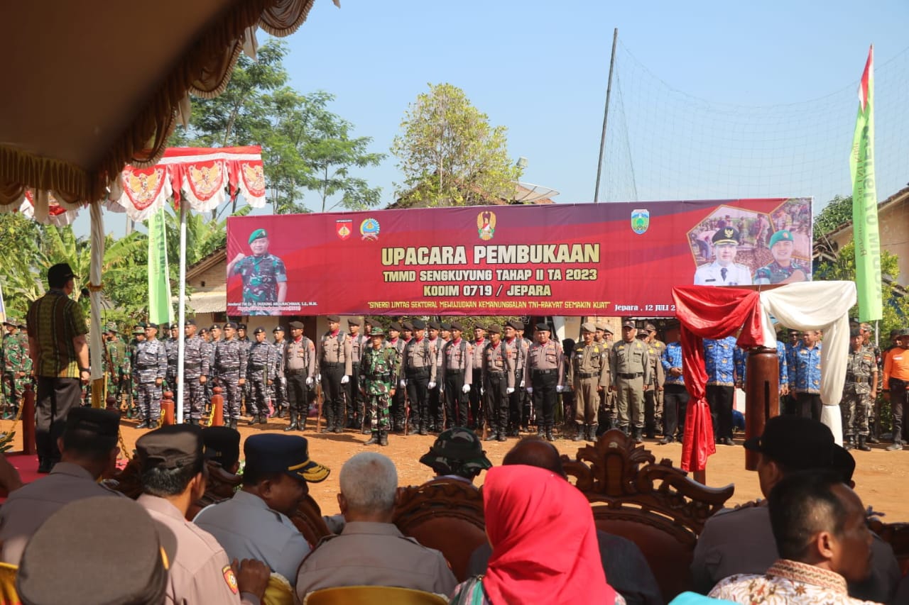 Pembukaan TMMD Sengkuyung di Desa Damarwulan,, Kecamatan Keling, Kabupaten Jepara pada Rabu (12/7/2023) (Foto: Diskominfo Jepara)