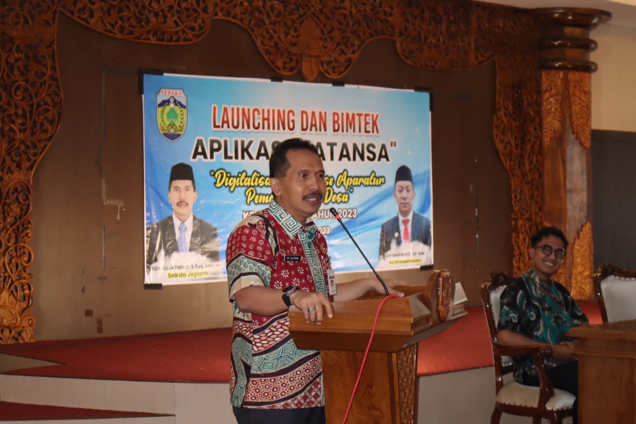Peluncuran aplikasi Latansa, 'Digitalisasi Database Aparatur Pemerintah Desa' pada Kamis (13/7/2023) (Foto: Bakolkopi Jepara)