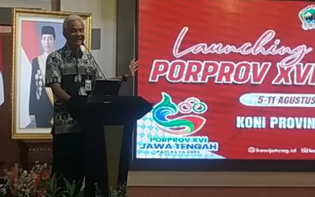 Peluncuran logo dan maskot Porprov Jateng oleh Gubernur Jawa Tengah Ganjar Pranowo (Foto: Suara Merdeka)