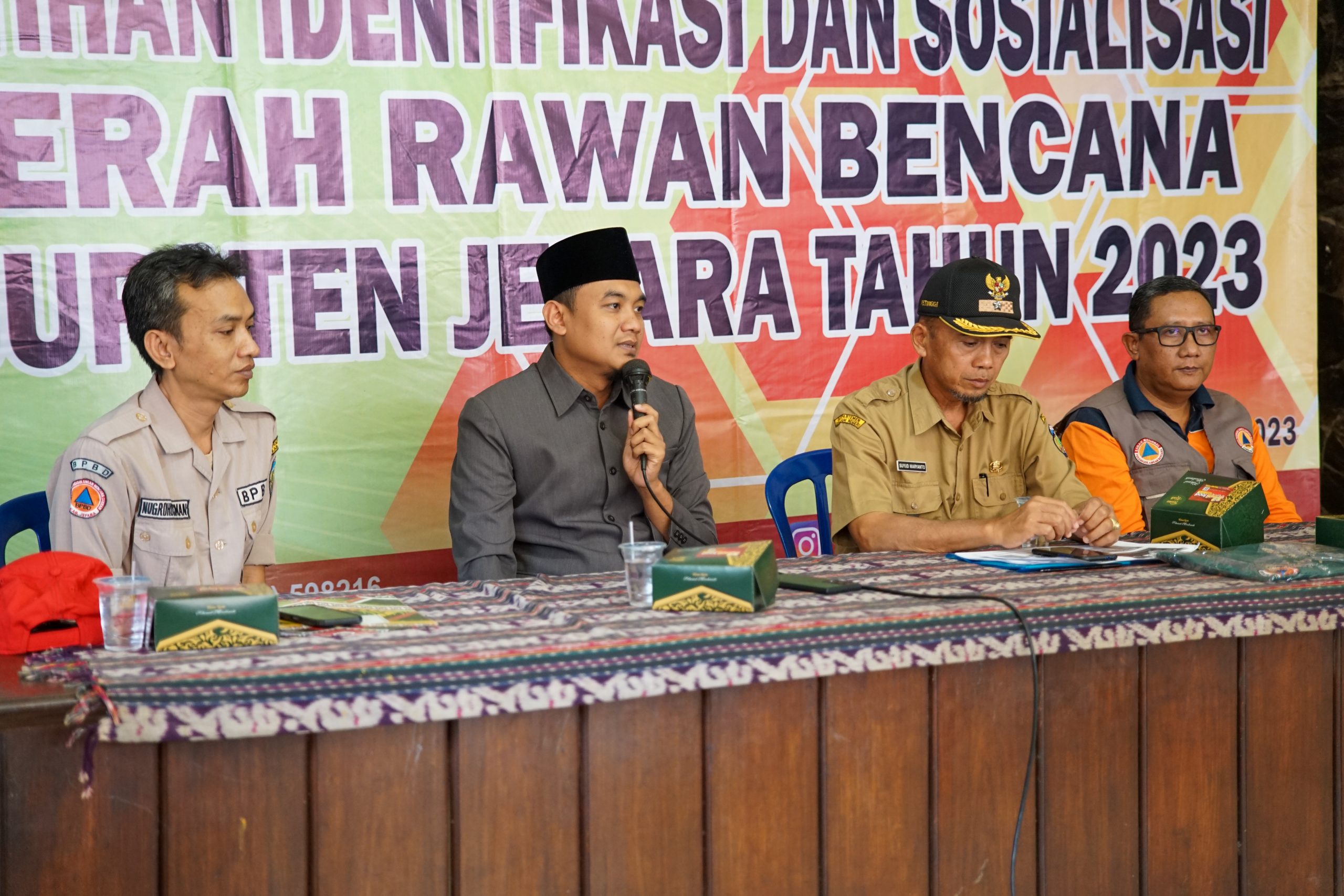 Pelatihan identifikasi dan sosialisasi daerah rawan bencana yang berlangsung di Balai Desa Kalipucang Wetan, Kecamatan Welahan pada Senin (28/8/2023) (istimewa)