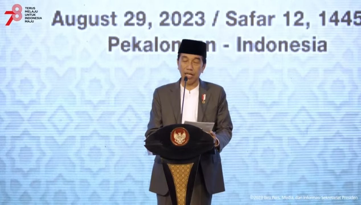 Presiden Jokowi membuka Muktamar Sufi internasional tahun 2023 pada Selasa (29/8/2023) (Foto: Youtube Sekretariat Presiden)