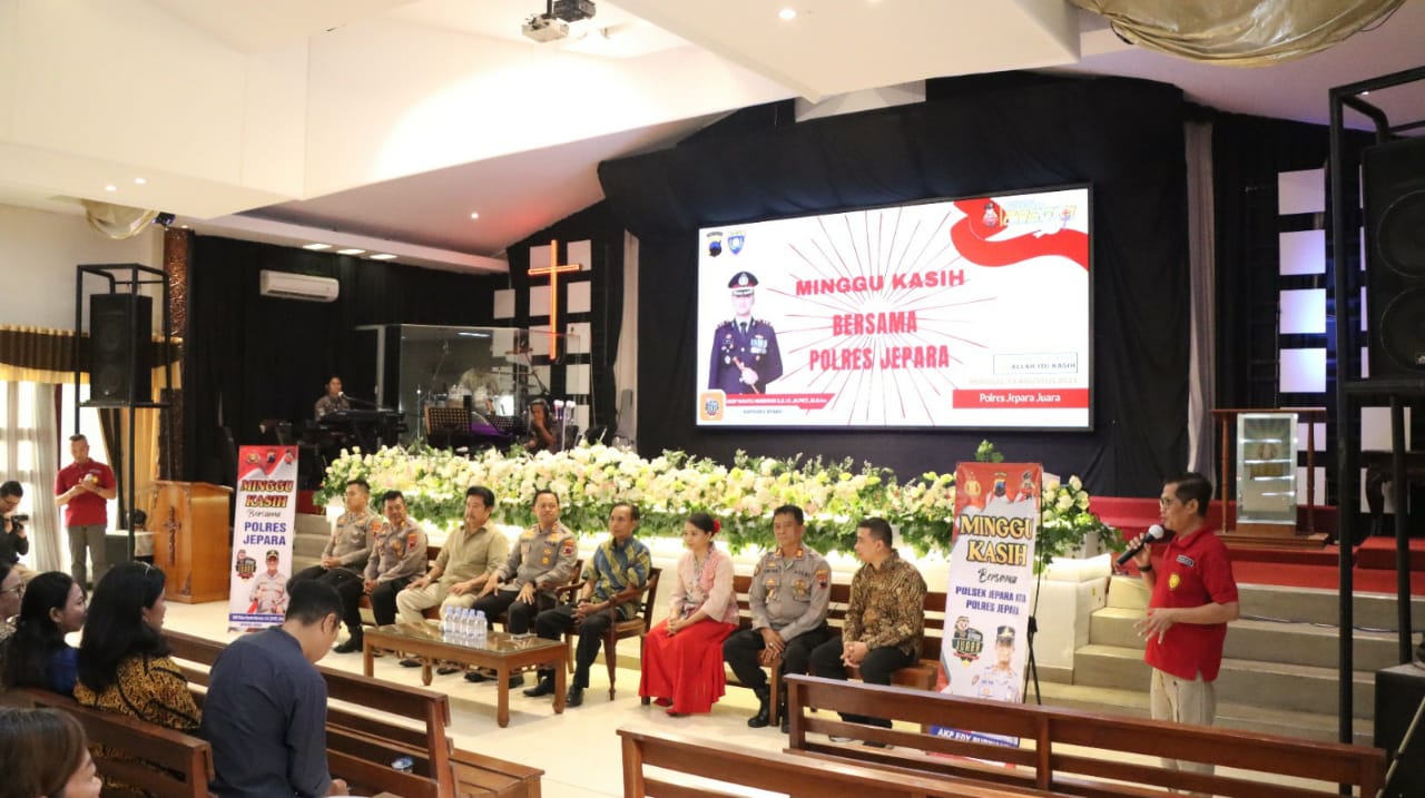 Kegiatan Minggu Kasih di Gereja Bethel Tabernakel Alika, Jepara pada Minggu (13/8/2023) (Foto: Dok. Polres Jepara)