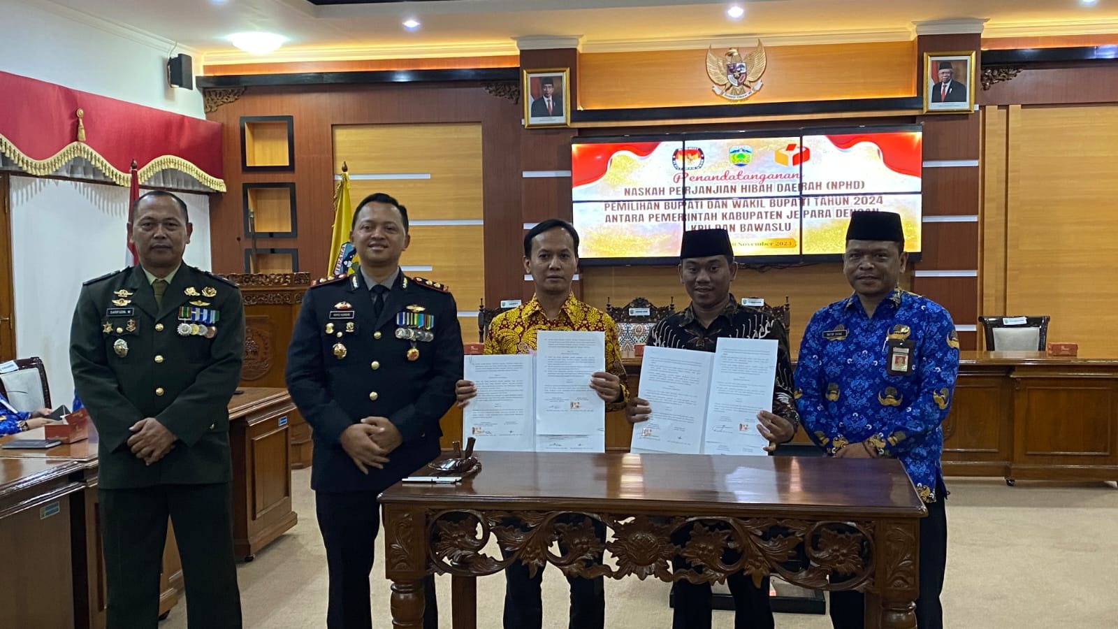Penandatanganan NHPD di Ruang Rapat Sosrokartono Setda Jepara, Jumat, (10/11/2023)