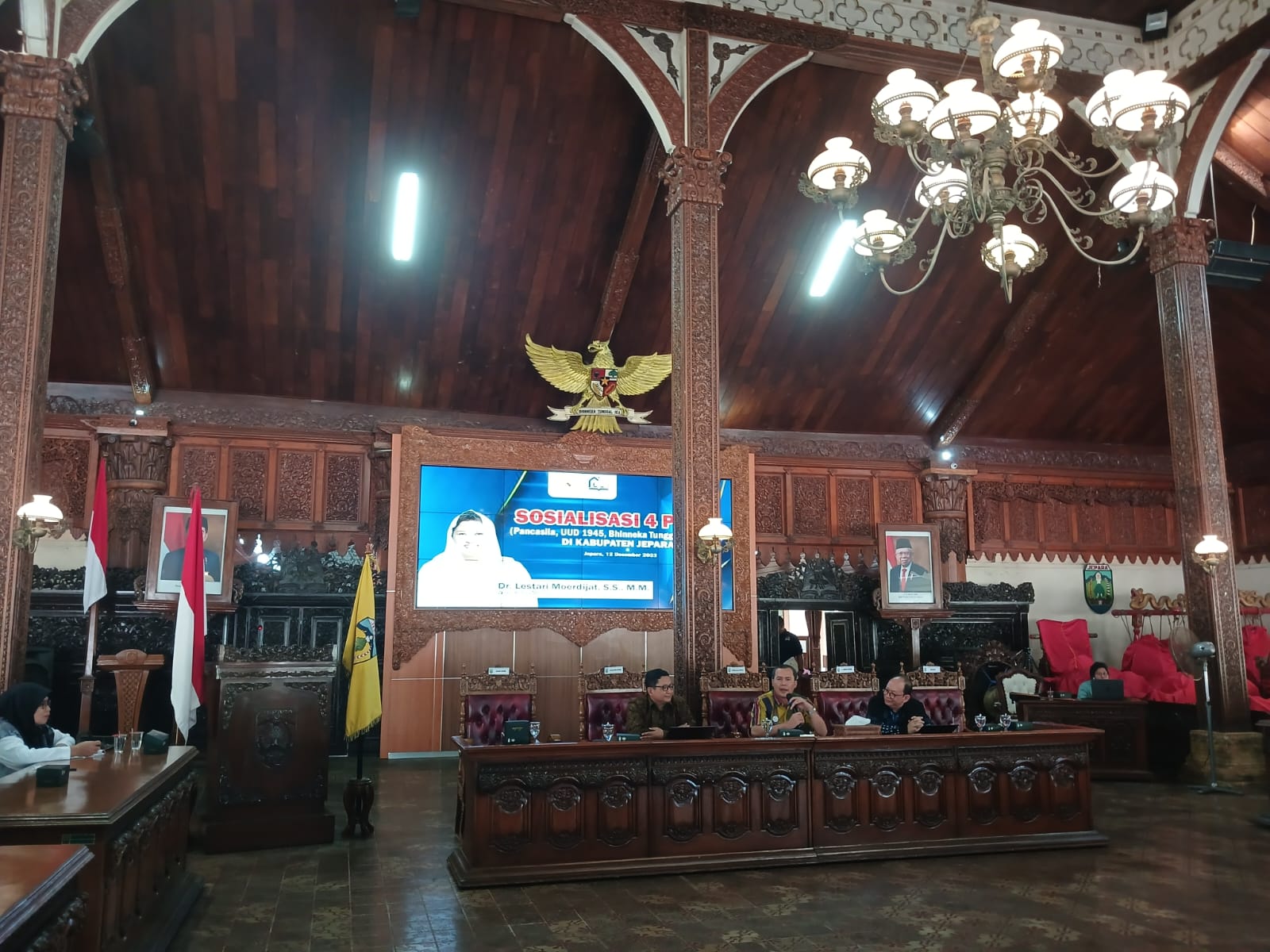 Majelis Permusyawaratan Rakyat Republik Indonesia (MPR RI) bekerjasama dengan Pemerintah Kabupaten Jepara menggelar sosialisasi 4 Pilar MPR RI, di Pendopo Kartini, Selasa (12/12/2023) (Diskominfo Jepara)
