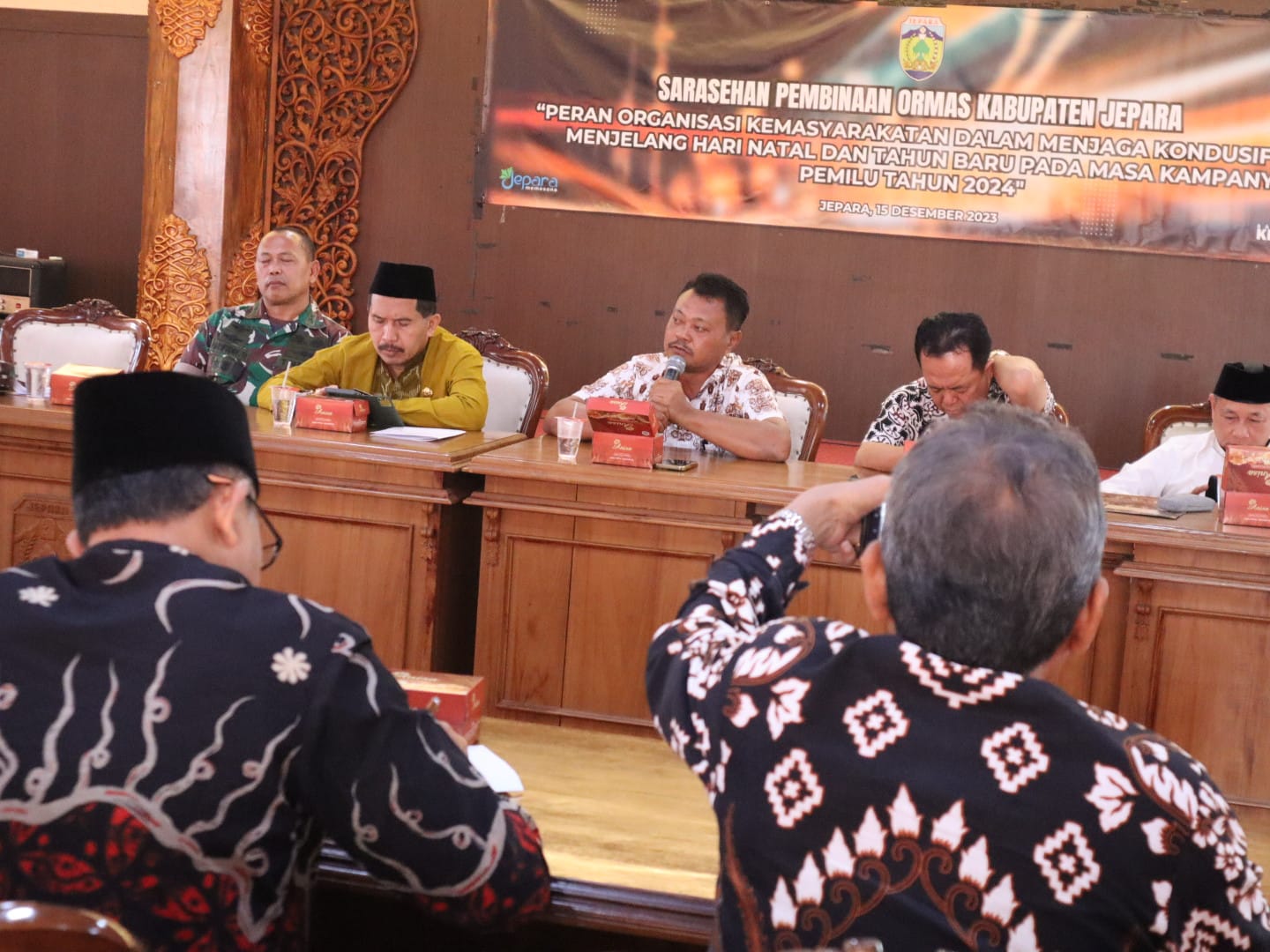 Sarasehan pembinaan ormas Kabupaten Jepara di Aula Sultan Hadlirin Gedung OPD Bersama pada Jumat, (15/12/2023) (Istimewa)
