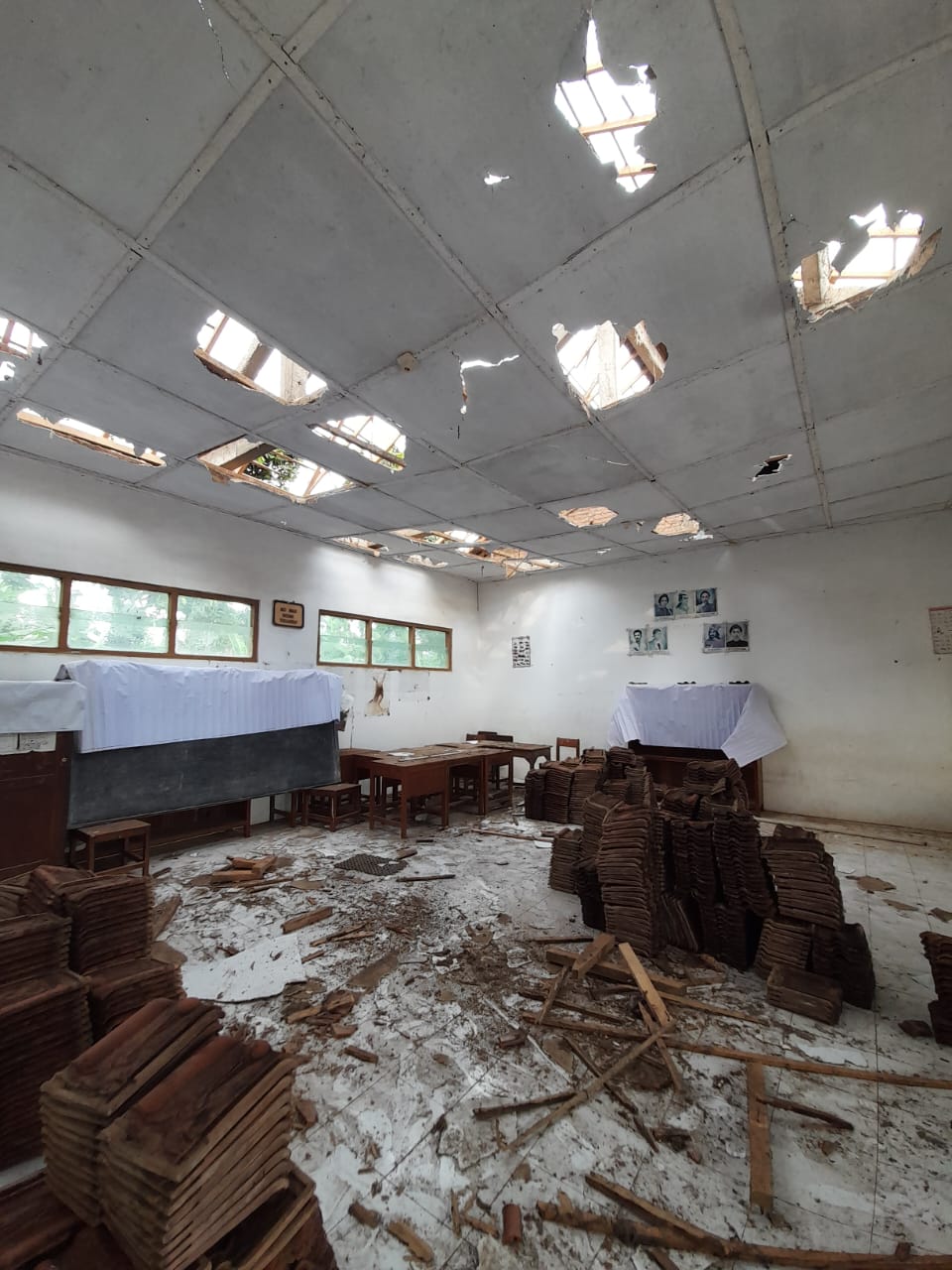 Salah satu ruang SD di Kabupaten Jepara yang mengalami kerusakan (Sumber: istimewa)