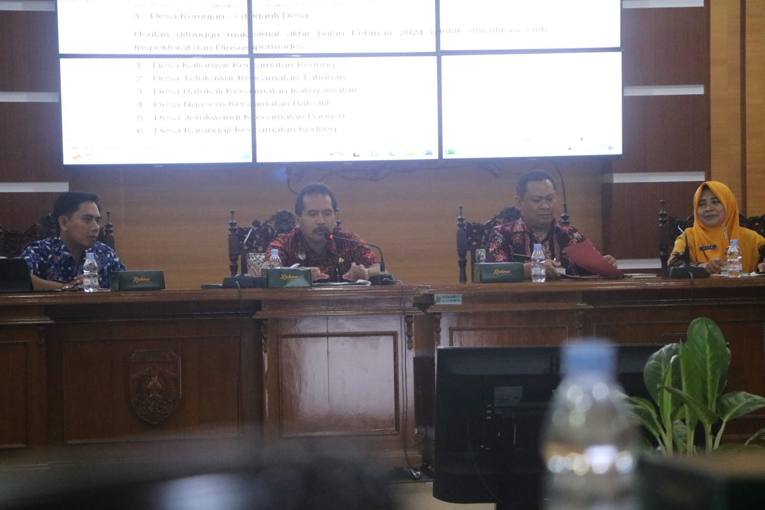 Kegiatan persiapan penilaian Desa Antikorupsi pada Kamis (22/2/2024) bertempat di ruang rapat RMP Soesrokartono