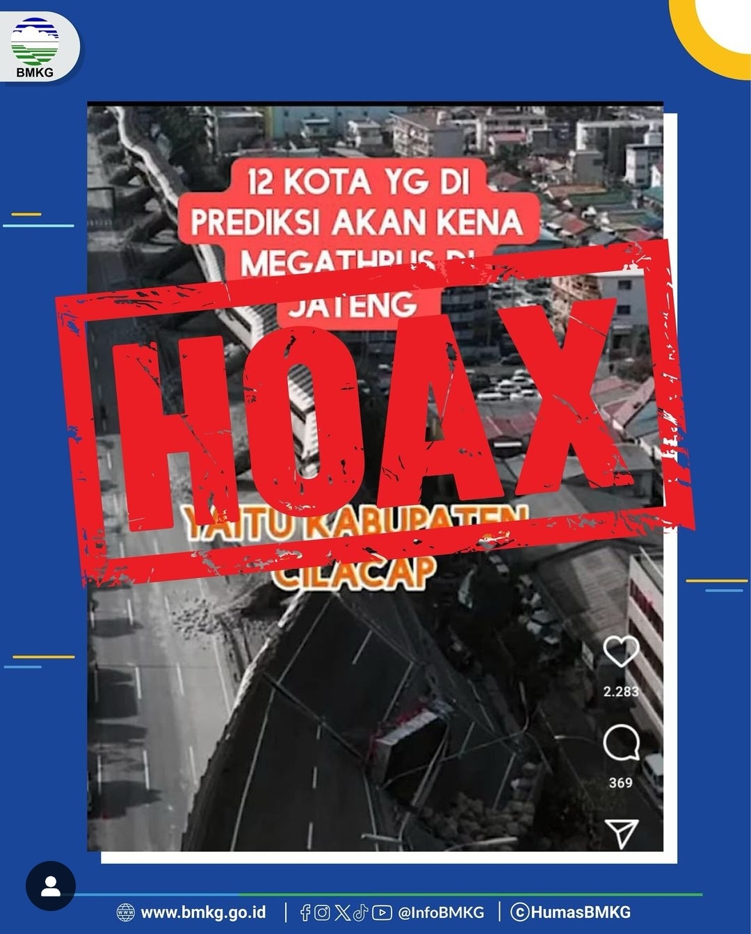 Tangkapan layar akun Instagram @infobmkg