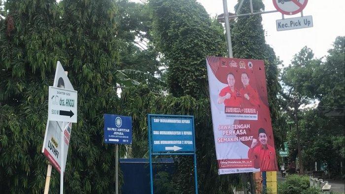 alat peraga kampanye (APK) yang diduga melanggar ketentuan selama masa kampanye Pemilihan Tahun 2024 (foto: TribunMuria)