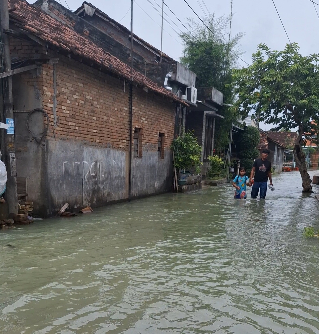Banjir di Desa Setrokalangan, Kecamatan Kaliwungu, Kudus pada Kamis (23/1/2025) (KlikFakta/Melina)