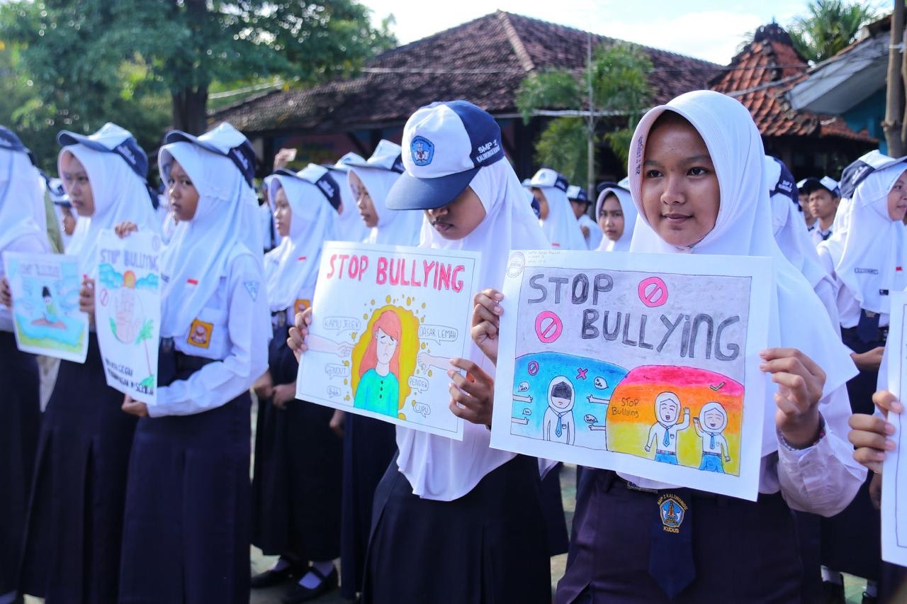 Gerakan Anti Perundungan yang dilakukan SMP 2 Kaliwungu pada Selasa (22/4/2025)