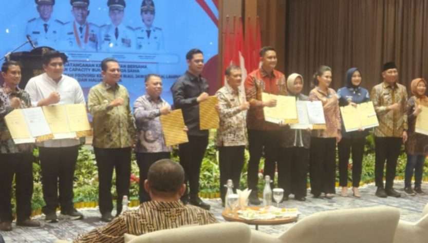 Penandatanganan MoU antara Pemkab Jepara dengan Kabupaten Halmahera Utara (Maluku Utara) dan Kabupaten Bintan (Kepulauan Riau) dalam forum kerjasama empat provinsi yang difasilitasi Pemprov Jateng pada Sabtu (14/6/2025), di Hotel Marriot Batam