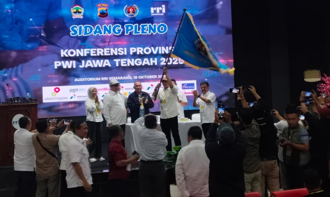 Setiawan Hendra Kelana terpilih jadi Persatuan Wartawan Indonesia (PWI) Jawa Tengah periode 2025-2030 lewat Konferprov PWI Jateng di Auditorium RRI Semarang, Sabtu 18 Oktober 2025