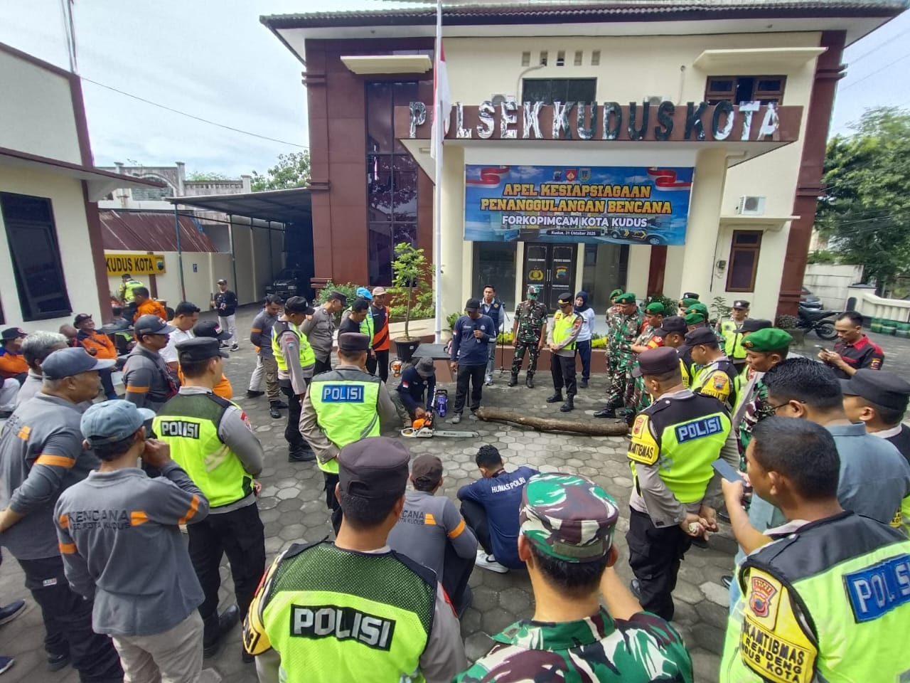 Apel Kesiapsiagaan Tanggap Bencana Forkopimcam Kota Kabupaten Kudus Tahun 2025 digelar pada Jumat, 31 Oktober 2025