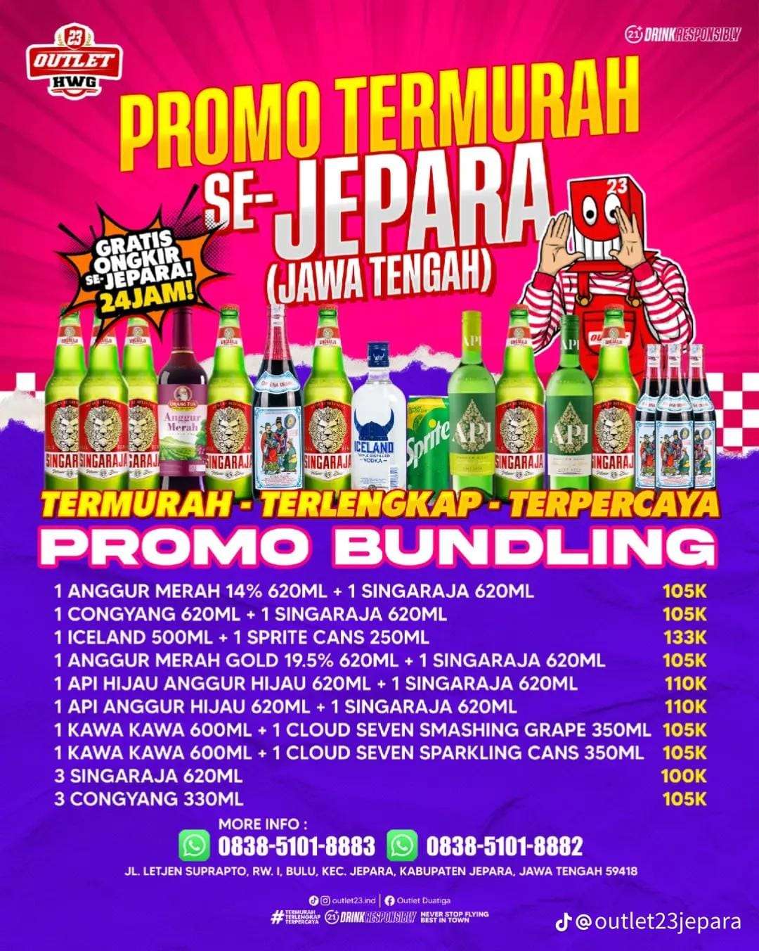 Selebaran promosi penjualan minuman keras (MIras) di media sosial